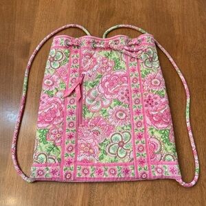 Vera Bradley Retired Petal Pink Drawstring Backpack Bag